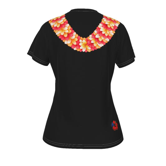 Sunset Carnation Lei Tee Black