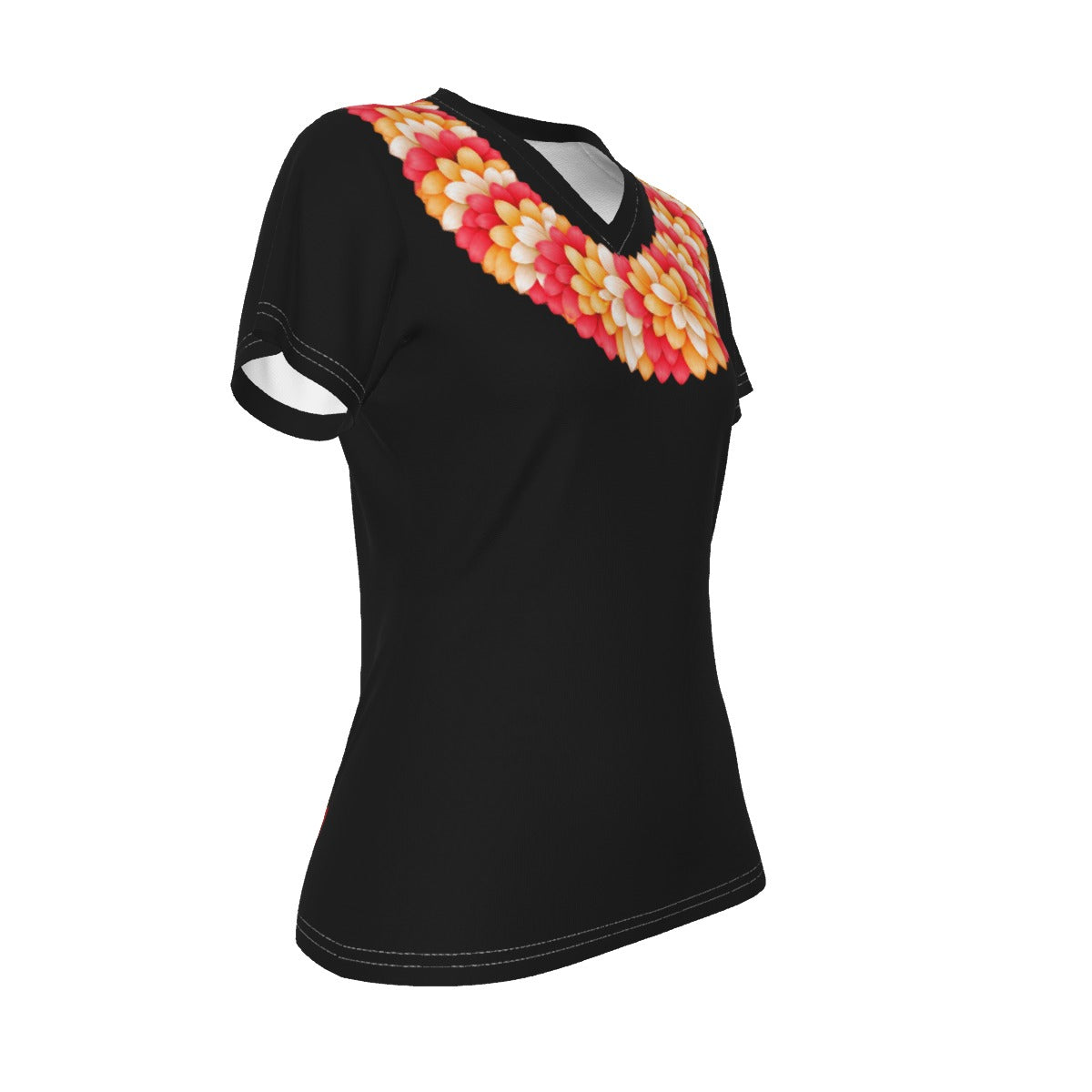 Sunset Carnation Lei Tee Black