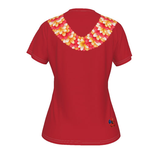 Sunset Carnation Lei Tee Red