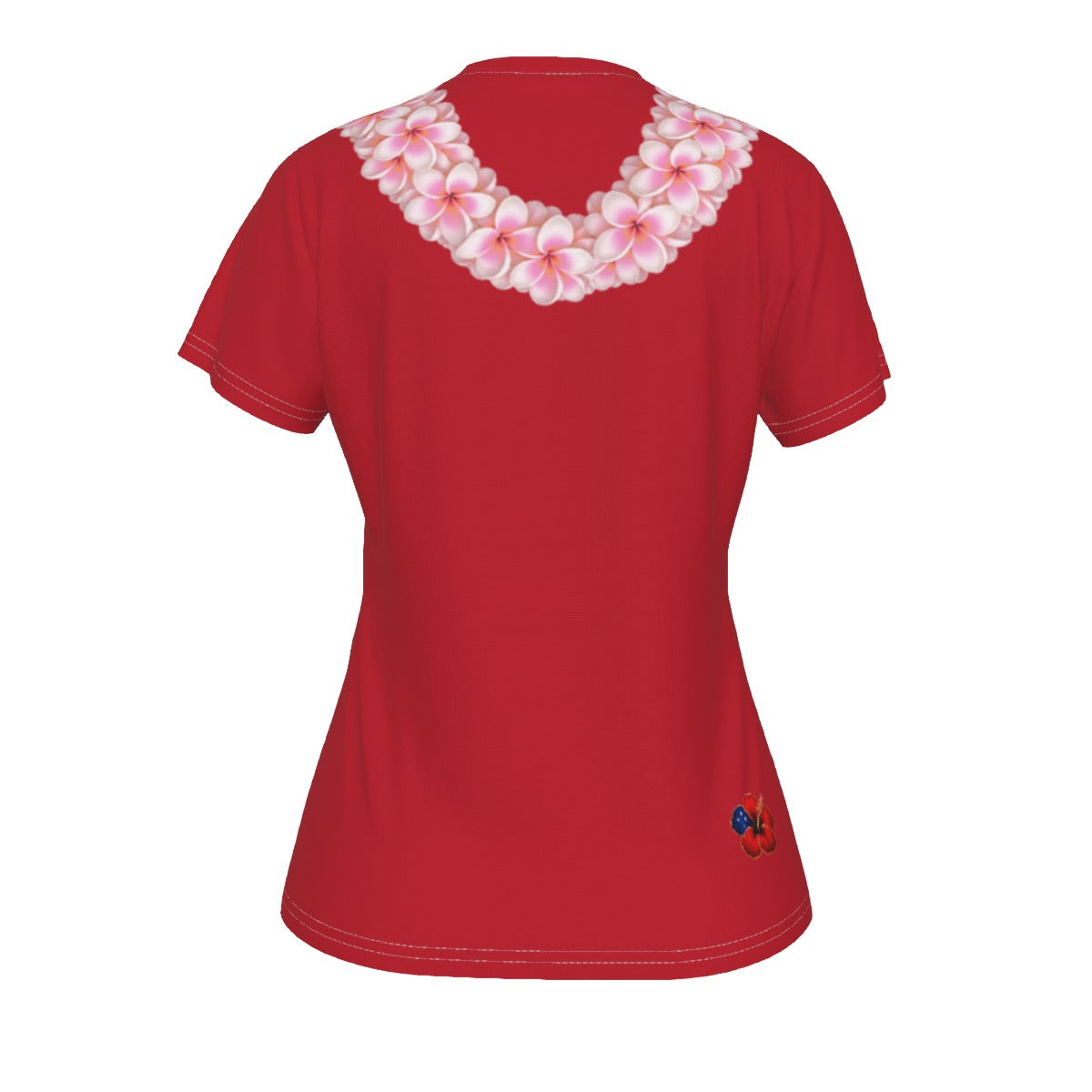 Pink Plumeria Lei Tee Red