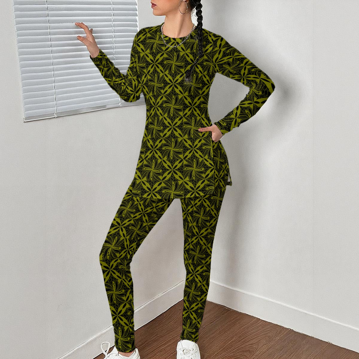 Tapa Long Sleeve Workout Set Green